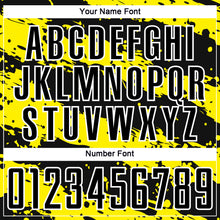Load image into Gallery viewer, Custom Black Light Yellow-White Splash Sublimation Soccer Uniform Jersey