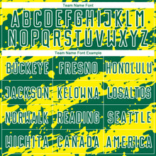 Load image into Gallery viewer, Custom Kelly Green Light Yellow-White Splash Sublimation Soccer Uniform Jersey