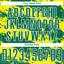 Load image into Gallery viewer, Custom Kelly Green Light Yellow-White Splash Sublimation Soccer Uniform Jersey