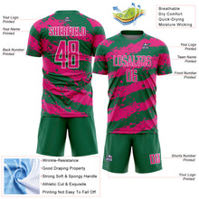 Load image into Gallery viewer, Custom Kelly Green Hot Pink-White Splash Sublimation Soccer Uniform Jersey