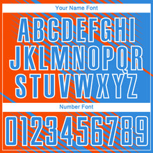 Load image into Gallery viewer, Custom Powder Blue Orange-White Line Sublimation Soccer Uniform Jersey