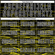 Load image into Gallery viewer, Custom Black Light Yellow-White Line Sublimation Soccer Uniform Jersey