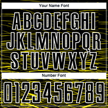 Load image into Gallery viewer, Custom Black Light Yellow-White Line Sublimation Soccer Uniform Jersey