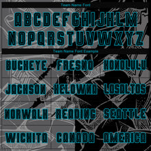 Load image into Gallery viewer, Custom Graffiti Pattern Black Steel Gray-Teal Scratch Sublimation Soccer Uniform Jersey