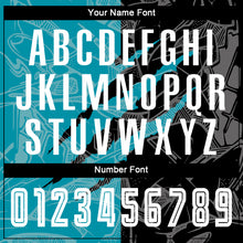 Load image into Gallery viewer, Custom Graffiti Pattern Black-Teal Scratch Sublimation Soccer Uniform Jersey