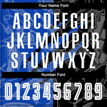 Load image into Gallery viewer, Custom Graffiti Pattern Black-Thunder Blue Scratch Sublimation Soccer Uniform Jersey