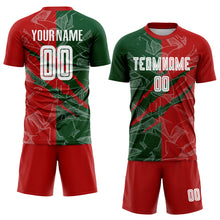 Load image into Gallery viewer, Custom Graffiti Pattern Red-Green Scratch Sublimation Soccer Uniform Jersey