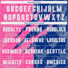 Load image into Gallery viewer, Custom Graffiti Pattern Pink-Royal Scratch Sublimation Soccer Uniform Jersey