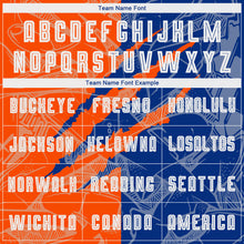 Load image into Gallery viewer, Custom Graffiti Pattern Royal-Orange Scratch Sublimation Soccer Uniform Jersey