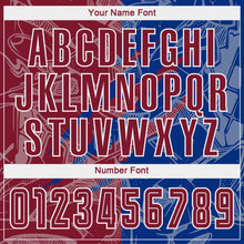 Load image into Gallery viewer, Custom Graffiti Pattern Crimson-Royal Scratch Sublimation Soccer Uniform Jersey