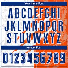 Load image into Gallery viewer, Custom Graffiti Pattern Royal-Orange Scratch Sublimation Soccer Uniform Jersey