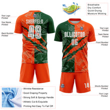 Load image into Gallery viewer, Custom Graffiti Pattern Green-Orange Scratch Sublimation Soccer Uniform Jersey