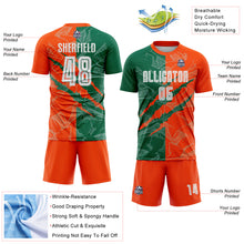 Load image into Gallery viewer, Custom Graffiti Pattern Kelly Green-Orange Scratch Sublimation Soccer Uniform Jersey
