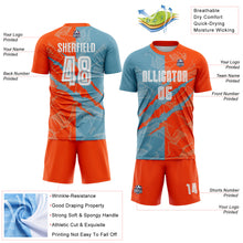 Load image into Gallery viewer, Custom Graffiti Pattern Shadow Blue-Orange Scratch Sublimation Soccer Uniform Jersey