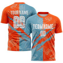 Load image into Gallery viewer, Custom Graffiti Pattern Shadow Blue-Orange Scratch Sublimation Soccer Uniform Jersey