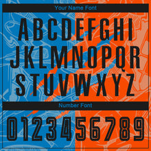 Load image into Gallery viewer, Custom Graffiti Pattern Black Blue-Orange Scratch Sublimation Soccer Uniform Jersey