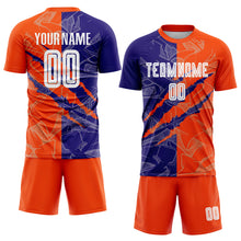 Load image into Gallery viewer, Custom Graffiti Pattern Dark Purple-Orange Scratch Sublimation Soccer Uniform Jersey