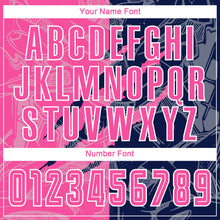 Load image into Gallery viewer, Custom Graffiti Pattern Pink-Navy Scratch Sublimation Soccer Uniform Jersey