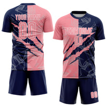 Load image into Gallery viewer, Custom Graffiti Pattern Medium Pink-Navy Scratch Sublimation Soccer Uniform Jersey