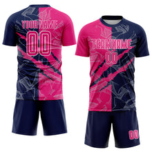 Load image into Gallery viewer, Custom Graffiti Pattern Hot Pink-Navy Scratch Sublimation Soccer Uniform Jersey