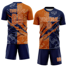 Load image into Gallery viewer, Custom Graffiti Pattern Texas Orange-Navy Scratch Sublimation Soccer Uniform Jersey