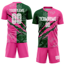 Load image into Gallery viewer, Custom Graffiti Pattern Green-Pink Scratch Sublimation Soccer Uniform Jersey