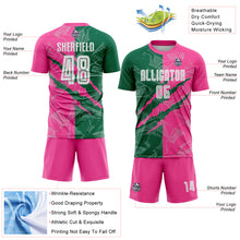 Load image into Gallery viewer, Custom Graffiti Pattern Kelly Green-Pink Scratch Sublimation Soccer Uniform Jersey