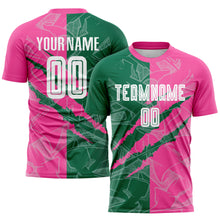 Load image into Gallery viewer, Custom Graffiti Pattern Kelly Green-Pink Scratch Sublimation Soccer Uniform Jersey