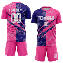 Load image into Gallery viewer, Custom Graffiti Pattern Dark Purple-Pink Scratch Sublimation Soccer Uniform Jersey