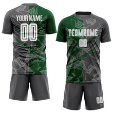 Load image into Gallery viewer, Custom Graffiti Pattern Steel Gray-Green Scratch Sublimation Soccer Uniform Jersey