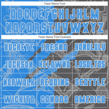 Load image into Gallery viewer, Custom Graffiti Pattern Powder Blue-Steel Gray Scratch Sublimation Soccer Uniform Jersey