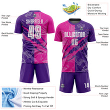 Load image into Gallery viewer, Custom Graffiti Pattern Deep Pink-Purple Scratch Sublimation Soccer Uniform Jersey