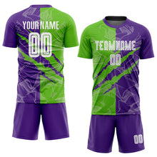 Load image into Gallery viewer, Custom Graffiti Pattern Aurora Green-Purple Scratch Sublimation Soccer Uniform Jersey