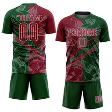Load image into Gallery viewer, Custom Graffiti Pattern Crimson-Green Scratch Sublimation Soccer Uniform Jersey