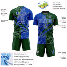 Load image into Gallery viewer, Custom Graffiti Pattern Thunder Blue-Green Scratch Sublimation Soccer Uniform Jersey
