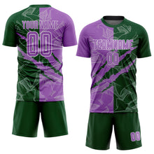 Load image into Gallery viewer, Custom Graffiti Pattern Medium Purple-Green Scratch Sublimation Soccer Uniform Jersey