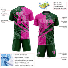 Load image into Gallery viewer, Custom Graffiti Pattern Deep Pink-Green Scratch Sublimation Soccer Uniform Jersey