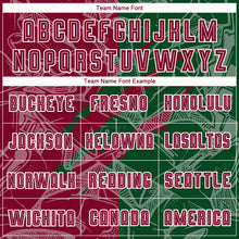 Load image into Gallery viewer, Custom Graffiti Pattern Maroon-Green Scratch Sublimation Soccer Uniform Jersey