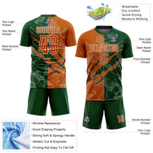 Load image into Gallery viewer, Custom Graffiti Pattern Texas Orange-Green Scratch Sublimation Soccer Uniform Jersey
