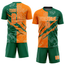 Load image into Gallery viewer, Custom Graffiti Pattern Bay Orange-Kelly Green Scratch Sublimation Soccer Uniform Jersey
