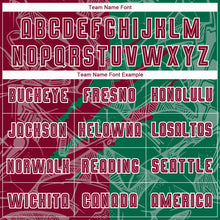 Load image into Gallery viewer, Custom Graffiti Pattern Maroon-Kelly Green Scratch Sublimation Soccer Uniform Jersey