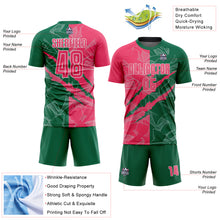Load image into Gallery viewer, Custom Graffiti Pattern Neon Pink-Kelly Green Scratch Sublimation Soccer Uniform Jersey