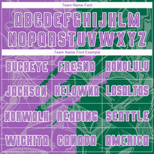 Load image into Gallery viewer, Custom Graffiti Pattern Medium Purple-Kelly Green Scratch Sublimation Soccer Uniform Jersey