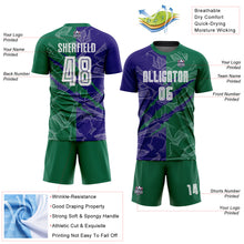 Load image into Gallery viewer, Custom Graffiti Pattern Dark Purple-Kelly Green Scratch Sublimation Soccer Uniform Jersey