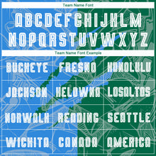 Load image into Gallery viewer, Custom Graffiti Pattern Powder Blue-Kelly Green Scratch Sublimation Soccer Uniform Jersey