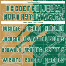 Load image into Gallery viewer, Custom Graffiti Pattern Kelly Green-Old Gold Scratch Sublimation Soccer Uniform Jersey