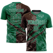 Load image into Gallery viewer, Custom Graffiti Pattern Kelly Green-Brown Scratch Sublimation Soccer Uniform Jersey