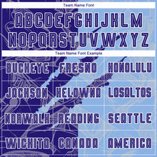 Load image into Gallery viewer, Custom Graffiti Pattern Dark Purple-Light Blue Scratch Sublimation Soccer Uniform Jersey