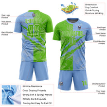 Load image into Gallery viewer, Custom Graffiti Pattern Aurora Green-Light Blue Scratch Sublimation Soccer Uniform Jersey