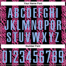 Load image into Gallery viewer, Custom Black Light Blue-Pink Abstract Shape Sublimation Soccer Uniform Jersey